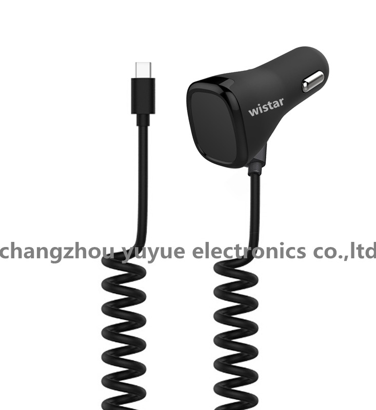 wistar car charger with spring cable will be showed