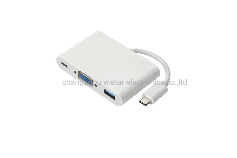 WISTAR YUSBC-NT01 USB Type -c male to network 1000M/s+3*usb3.0 female adaptor