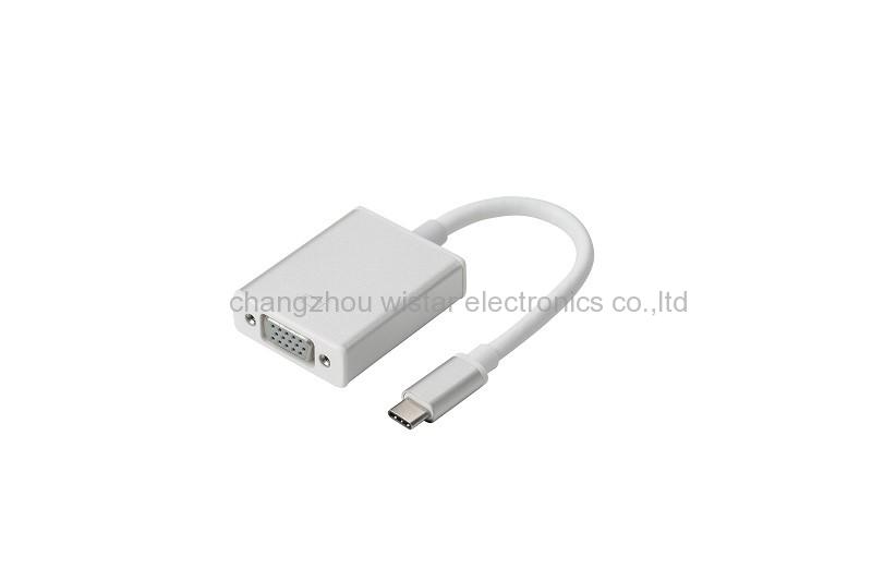 WISTAR YUSBC-VGA20 USB Type c to VGA+USB3.0+TYPE C jack