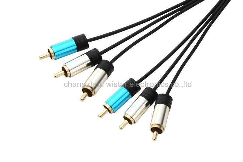 Wistar RC-03 3RCA 3 RCA Male M/M Stereo Audio Video DVD HDTV AV Cable Copper Cord