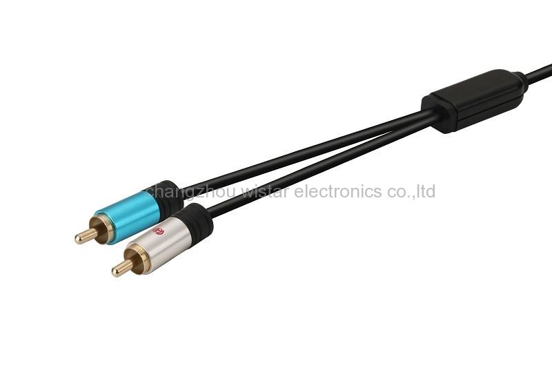 Wistar RC-01 2RCA Male to 2RCA Male Stereo Audio Cable For HDTV DVD VCD Amplifier PS3