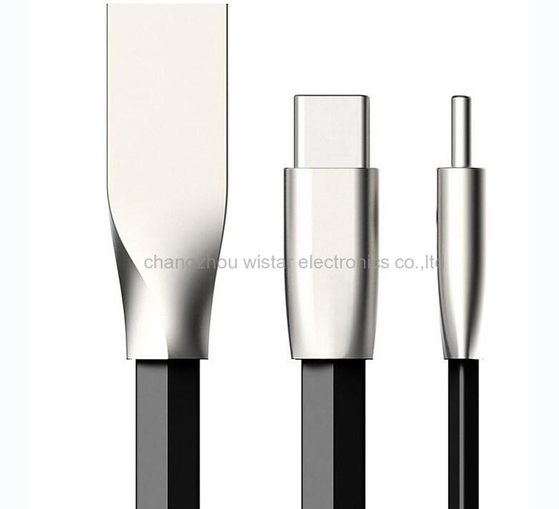 wistar SC-9-01 Rhombus Micro usb cable in metal shell