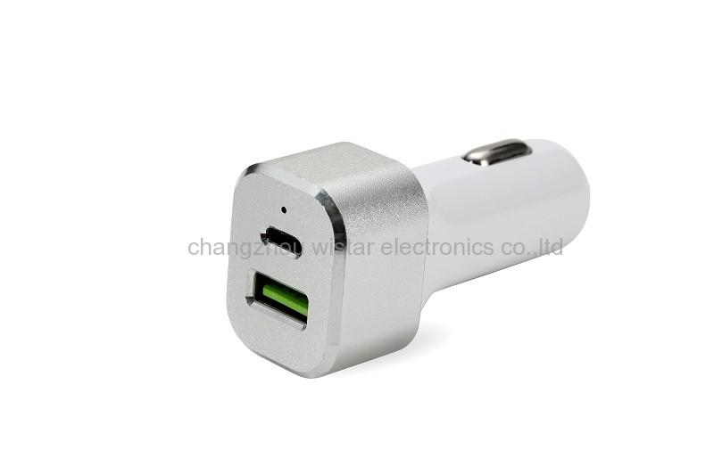 Wistar CC-1-05 USB C PD + Quick Charge QC3.0 car charger